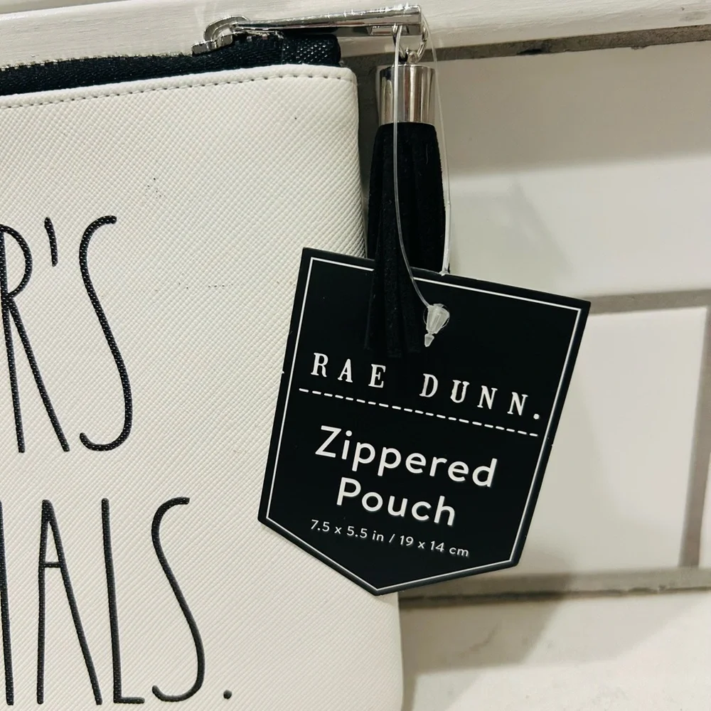 Rae Dunn White Teacher's Essentials Pouch
